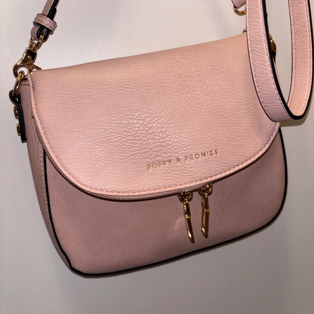 Poppy & Peonies Blush Pink Crossbody Bag